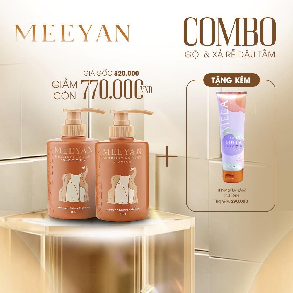 Combo dầu gội và dầu xả Meea Rễ Dâu Tằm