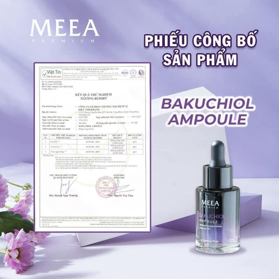 Phiếu công bố serum Bakuchiol Meea